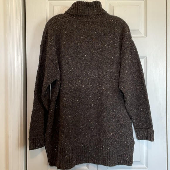 Women’s sz M 100% Wool Express Tricot Turtleneck Sweater. Oversized speckled - Picture 6 of 9